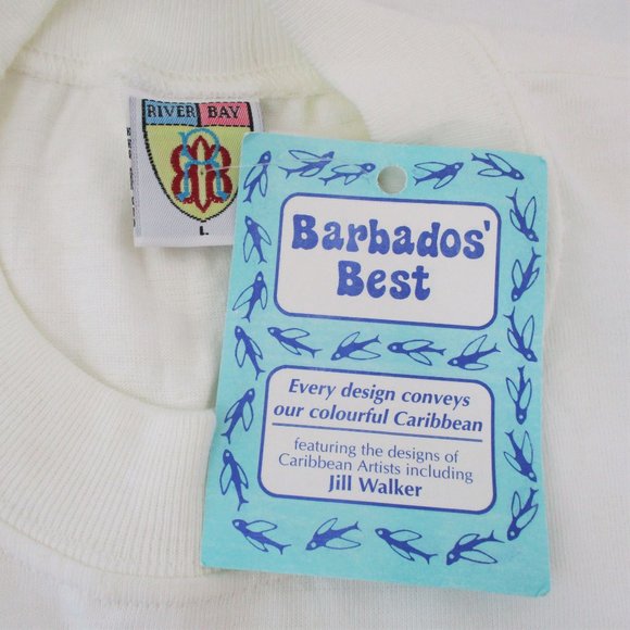 River Bay Barbados Screenprint T-Shirt - Picture 5 of 7